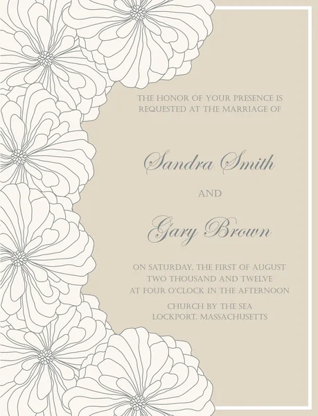 Invitation de mariage carte florale — Image vectorielle