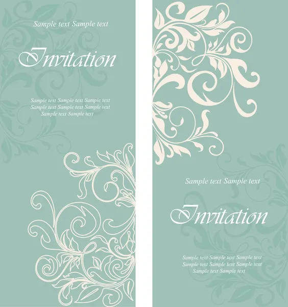 Belles cartes d'invitation florale — Image vectorielle