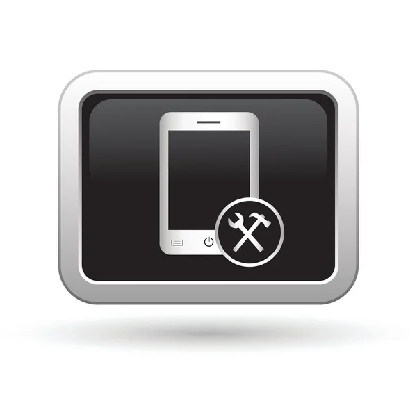 Icono del teléfono con menú de herramientas. Ilustración vectorial — Vector de stock