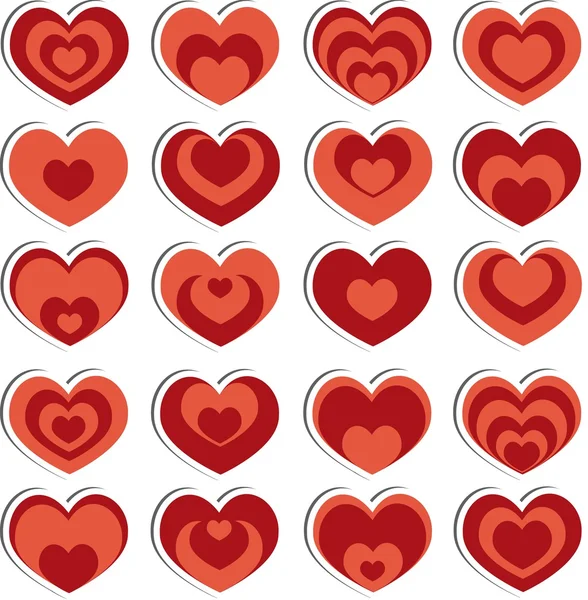 Corazones vectoriales — Vector de stock