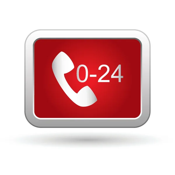 Support center call 24 hours icon — Stock Vector