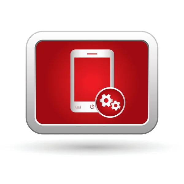 Icona del telefono con menu impostazioni. Illustrazione vettoriale — Vettoriale Stock