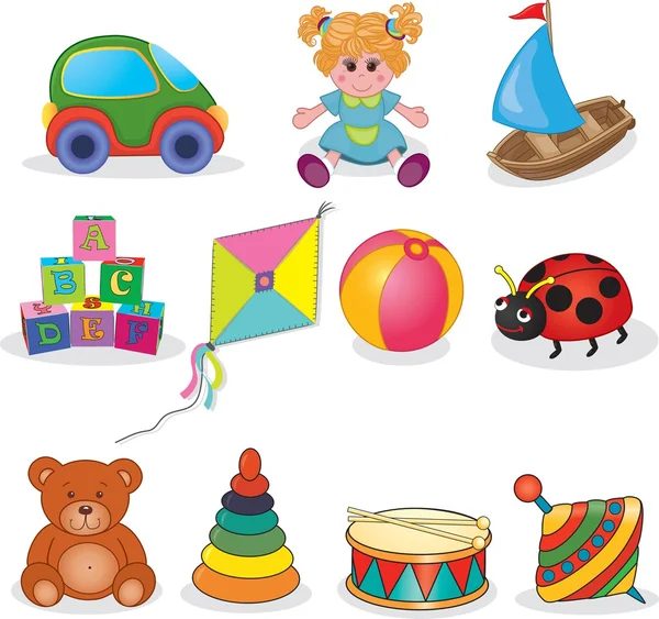 Baby's toys set — Stock Vector