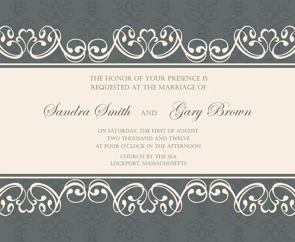 Invitación de boda vintage — Vector de stock