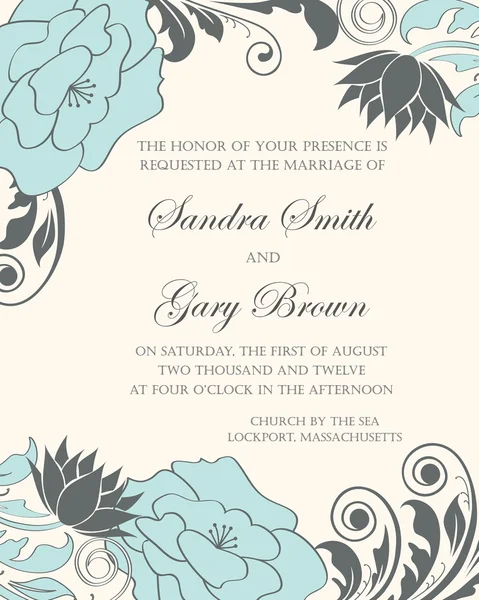 Invitación de boda vintage — Vector de stock