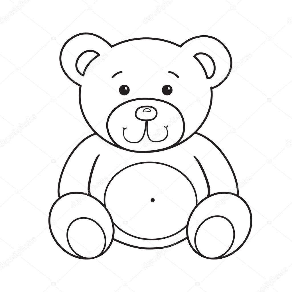 Outlined bear toy — Stock Vector © ARNICA83 #44929615