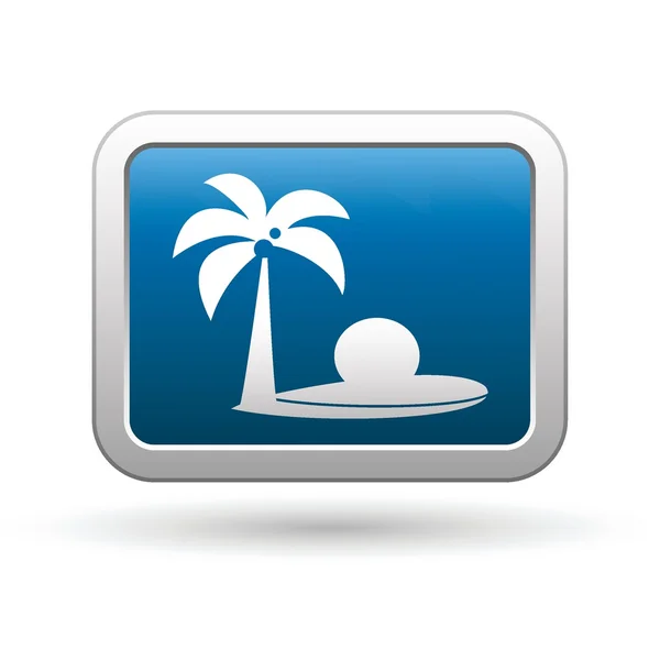 Tropikalnej plaży Palma drzewo ikona — Wektor stockowy