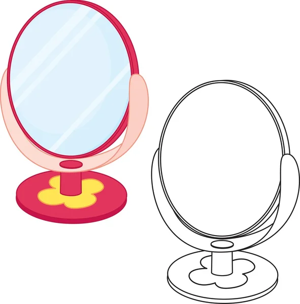 Mirror toy. Coloring book — Stock Vector