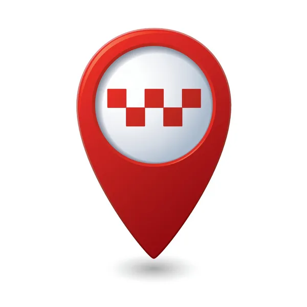 Mapa ukazatel s ikonou, taxi — Stockový vektor