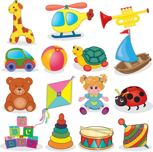 Ensemble de jouets pour bébé — Image vectorielle