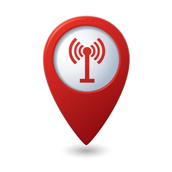 Puntatore mappa con icona wireless — Vettoriale Stock