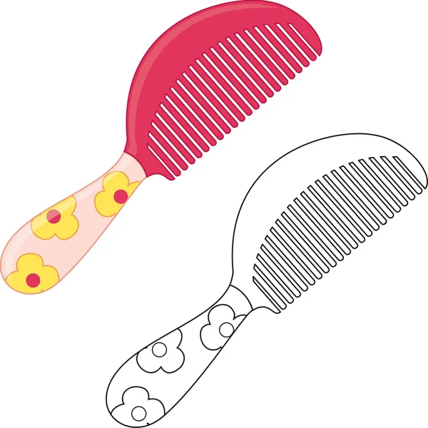 Карикатурная расческа. Раскраска — стоковый вектор