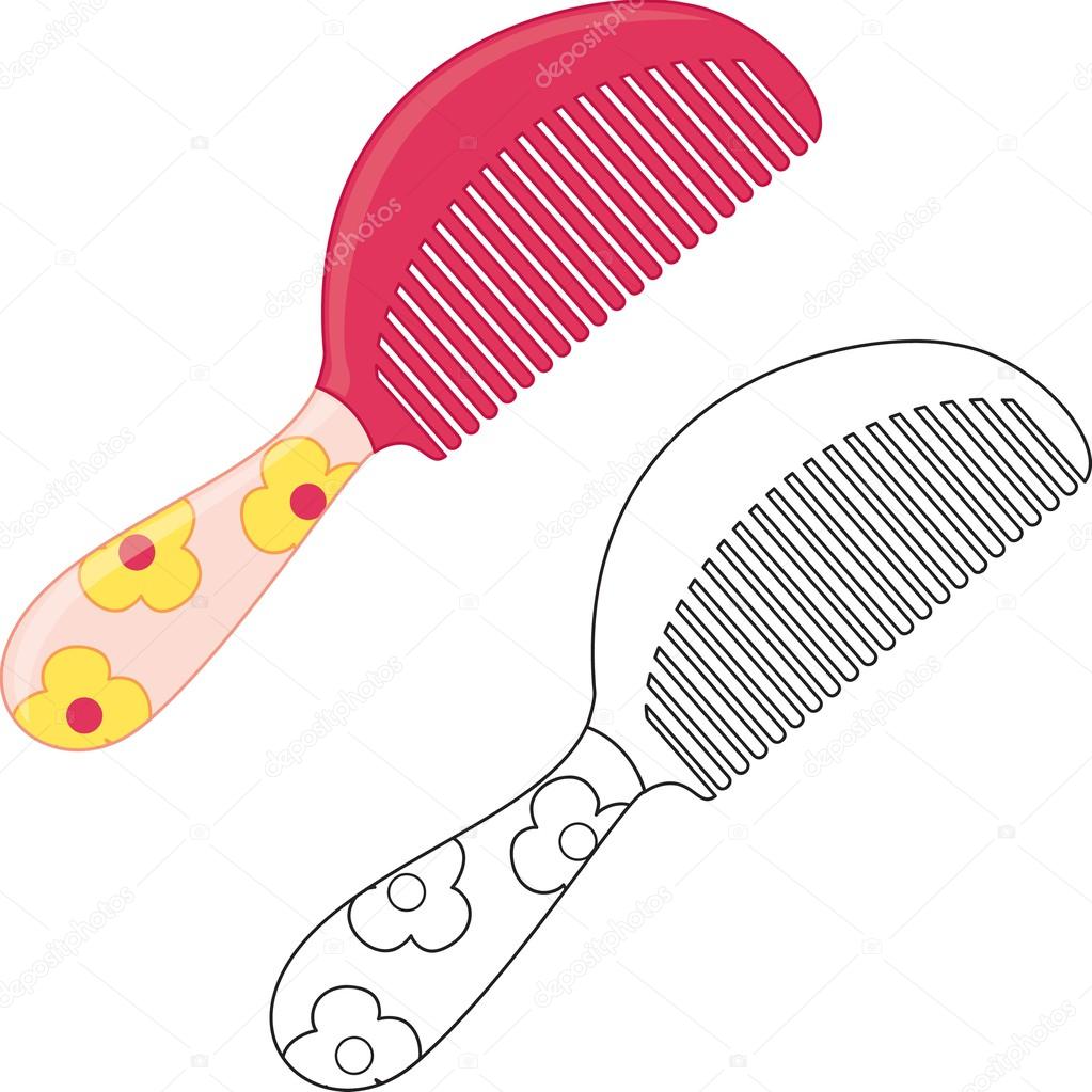 hair brush coloring page