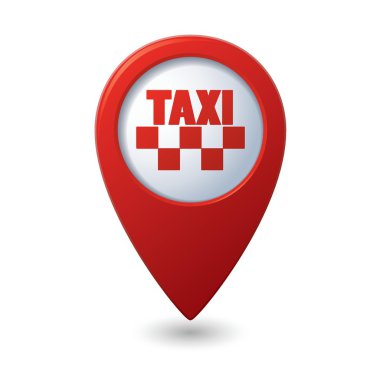 harita göstergesi ile taksi simgesi
