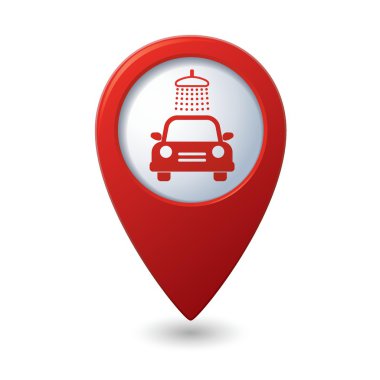 Car wash icon on map pointer