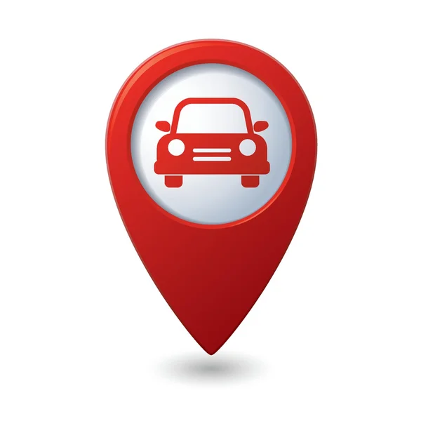 Map pointer with car icon — Stock Vector