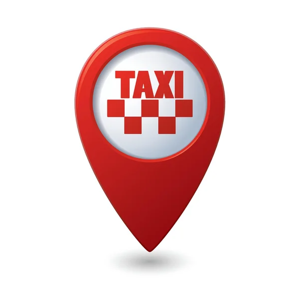 Kartenzeiger mit Taxi-Symbol — Stockvektor