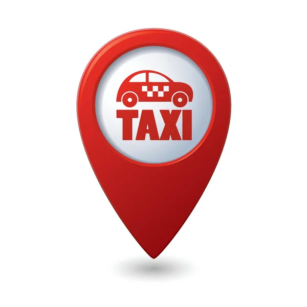 Map pointer with taxi icon — Stock Vector
