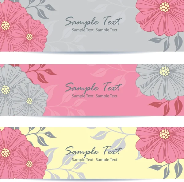 Banner floral — Vector de stock