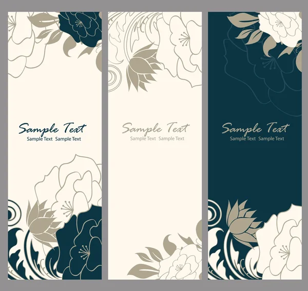 Mooie bloemen banners — Stockvector