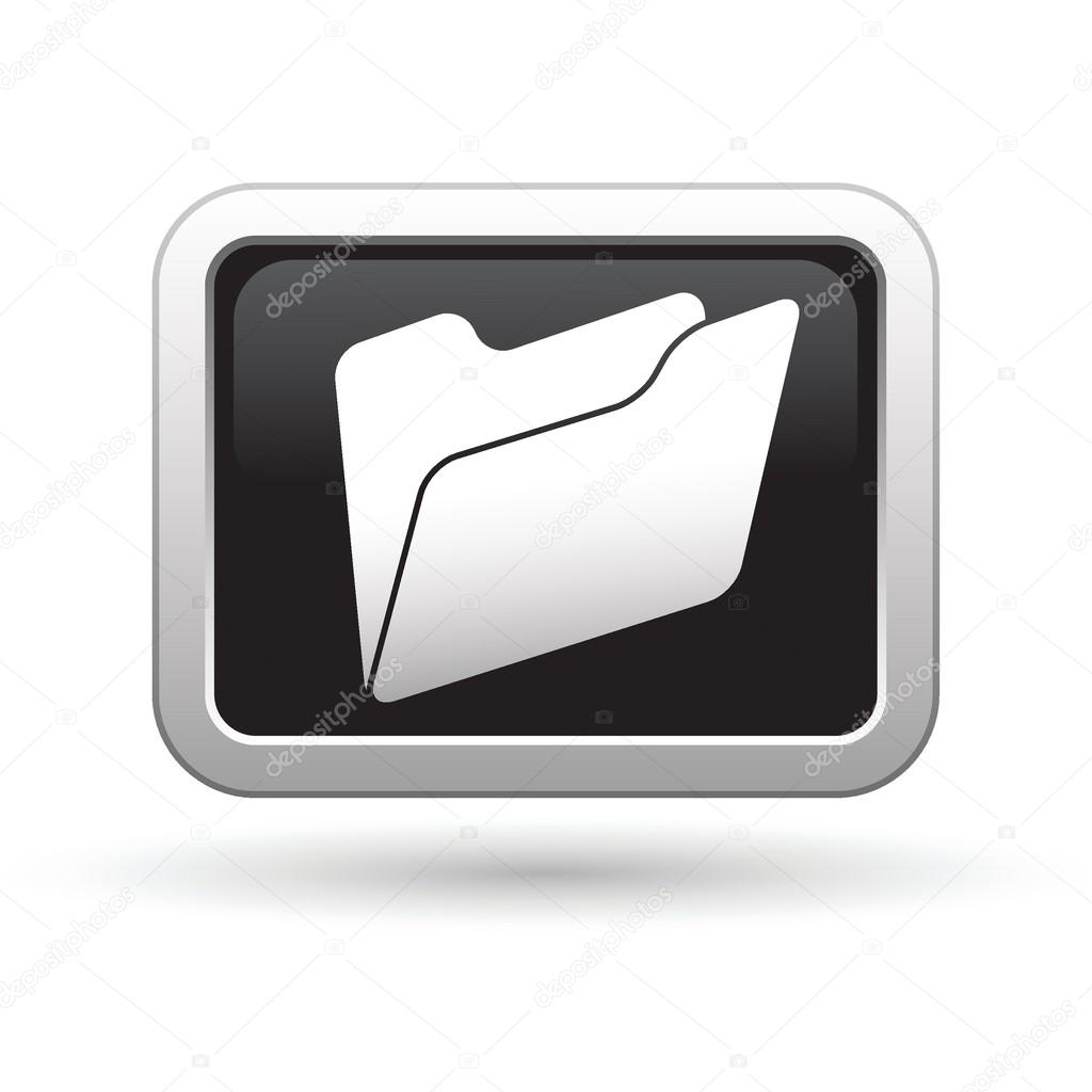 Folder icon on the black with silver rectangular button