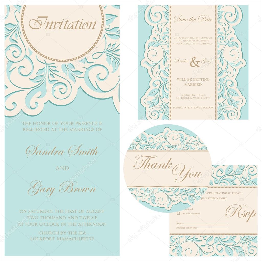 Set of wedding cards