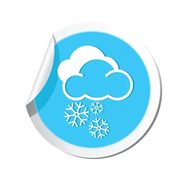 Prognoza pogody chmury ikoną płatki śniegu — Wektor stockowy