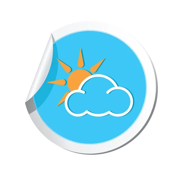 Previsão do tempo nuvens com ícone do sol — Vetor de Stock