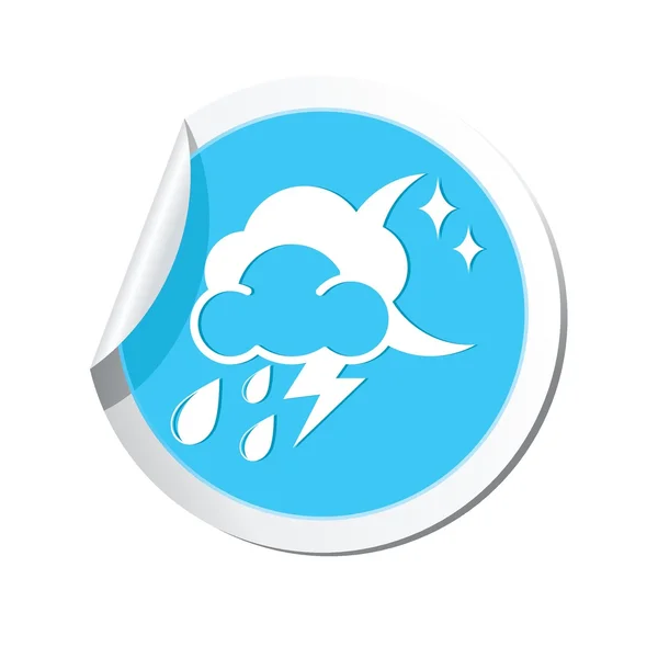Prognoza pogody chmury z ikona księżyc i krople deszczu — Wektor stockowy