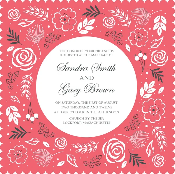 Invitación boda — Vector de stock