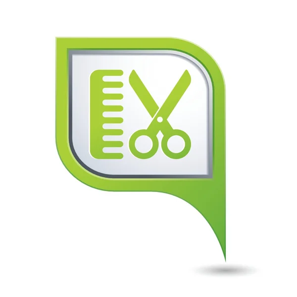 Pointeur de carte verte avec icône de salon de coiffure — Image vectorielle