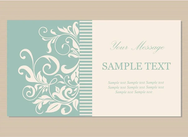 Cartão de visita vintage floral, convite ou anúncio . — Vetor de Stock