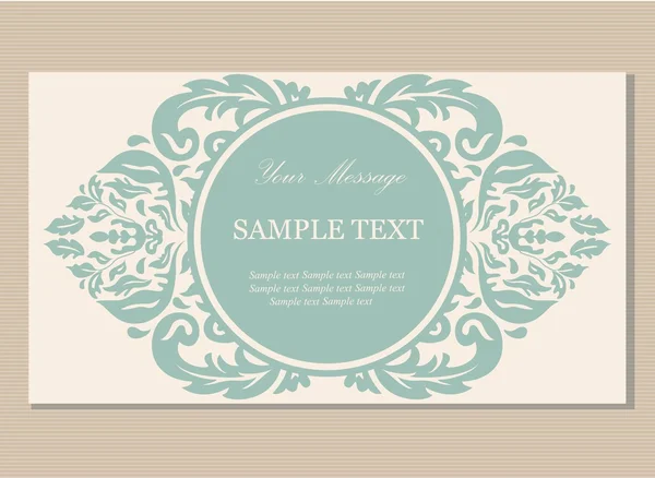 Floral vintage business card, invitation or announcement. — Stock Vector