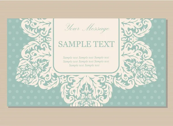 Floral vintage business card, invitation or announcement. — Stock Vector