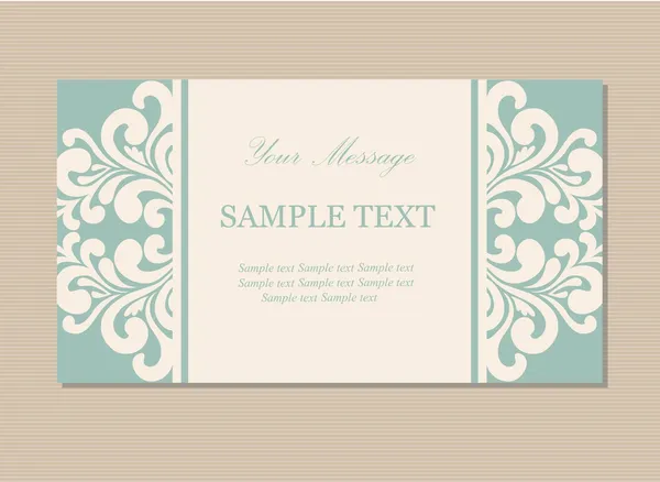 Floral vintage business card, invitation or announcement — Stock Vector