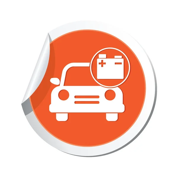 Car service. Car with accumulator icon — Stock Vector