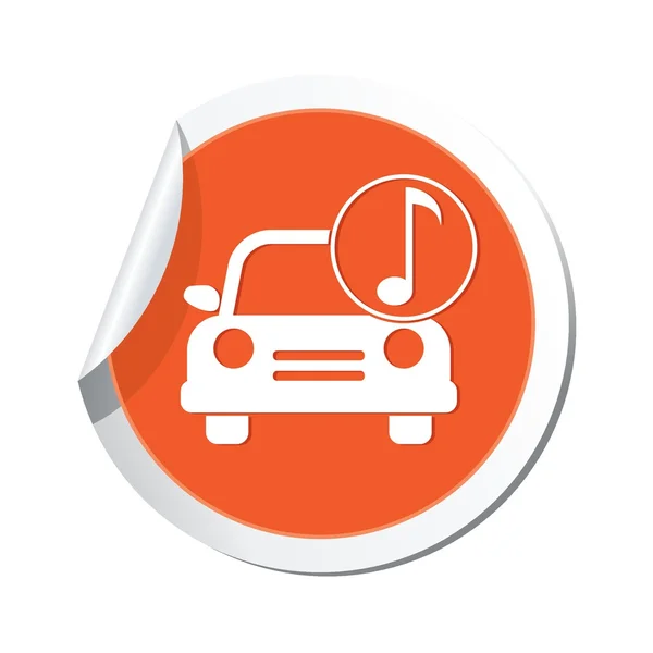 Car service. Car with music icon — Stock Vector