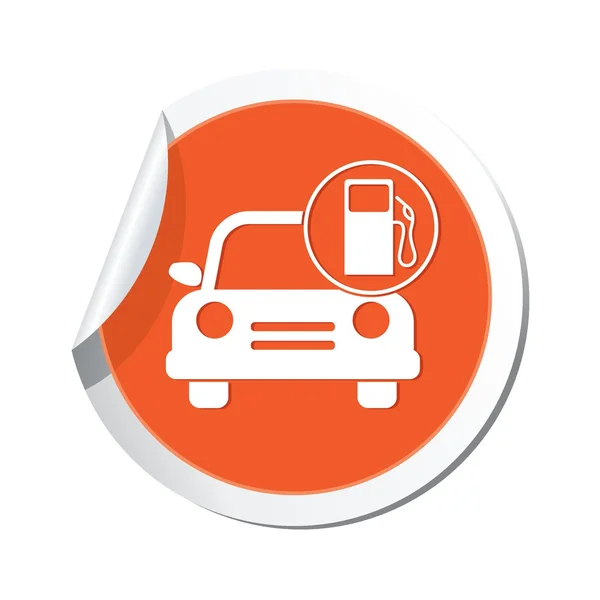 Servicio de coches. Coche con icono de gasolinera — Vector de stock