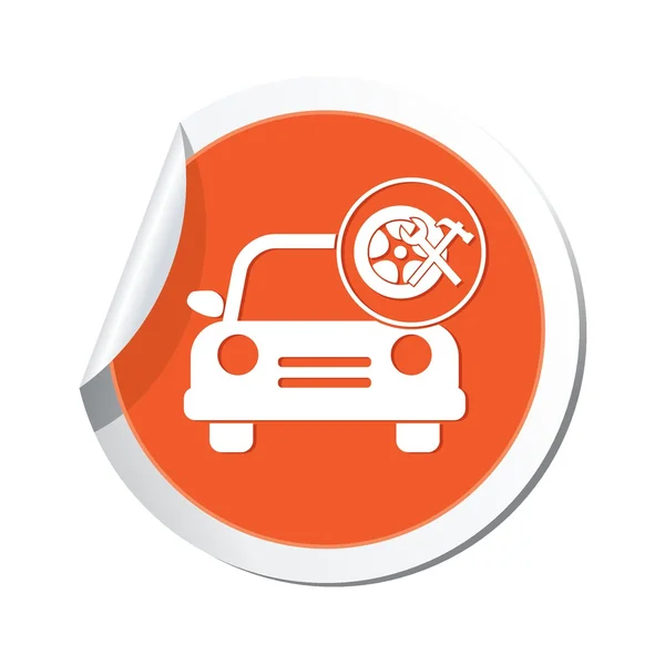 Car service. Car with wheel and tools icon — Stock Vector