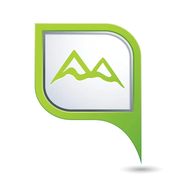 Mapa ponteiro com ícone de montanha — Vetor de Stock