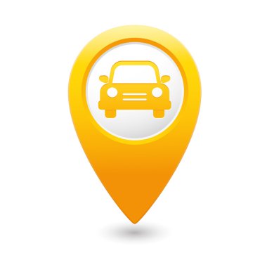 harita göstergesi ile araba simgesi.