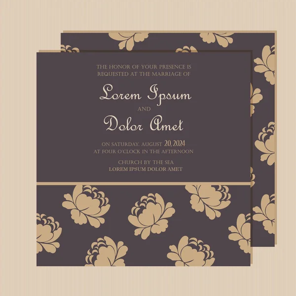 Cartão de convite de casamento com fundo floral . — Vetor de Stock