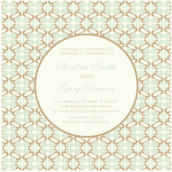 Carte d'invitation de mariage vintage . — Image vectorielle