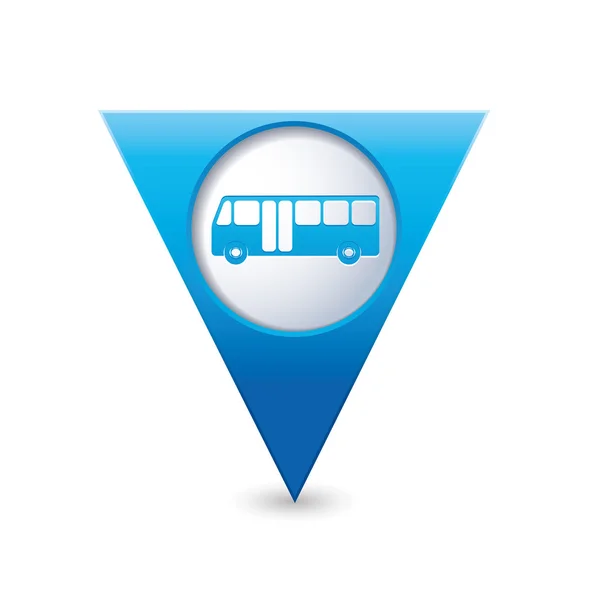 Mapa puntero con el icono de autobús . — Vector de stock