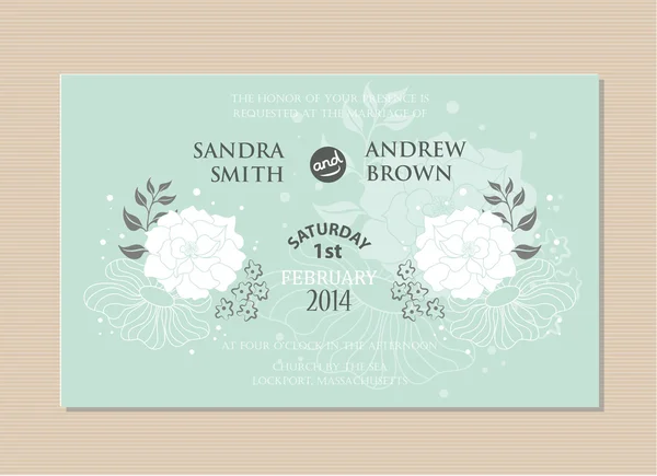 Tarjeta de invitación de boda. — Vector de stock