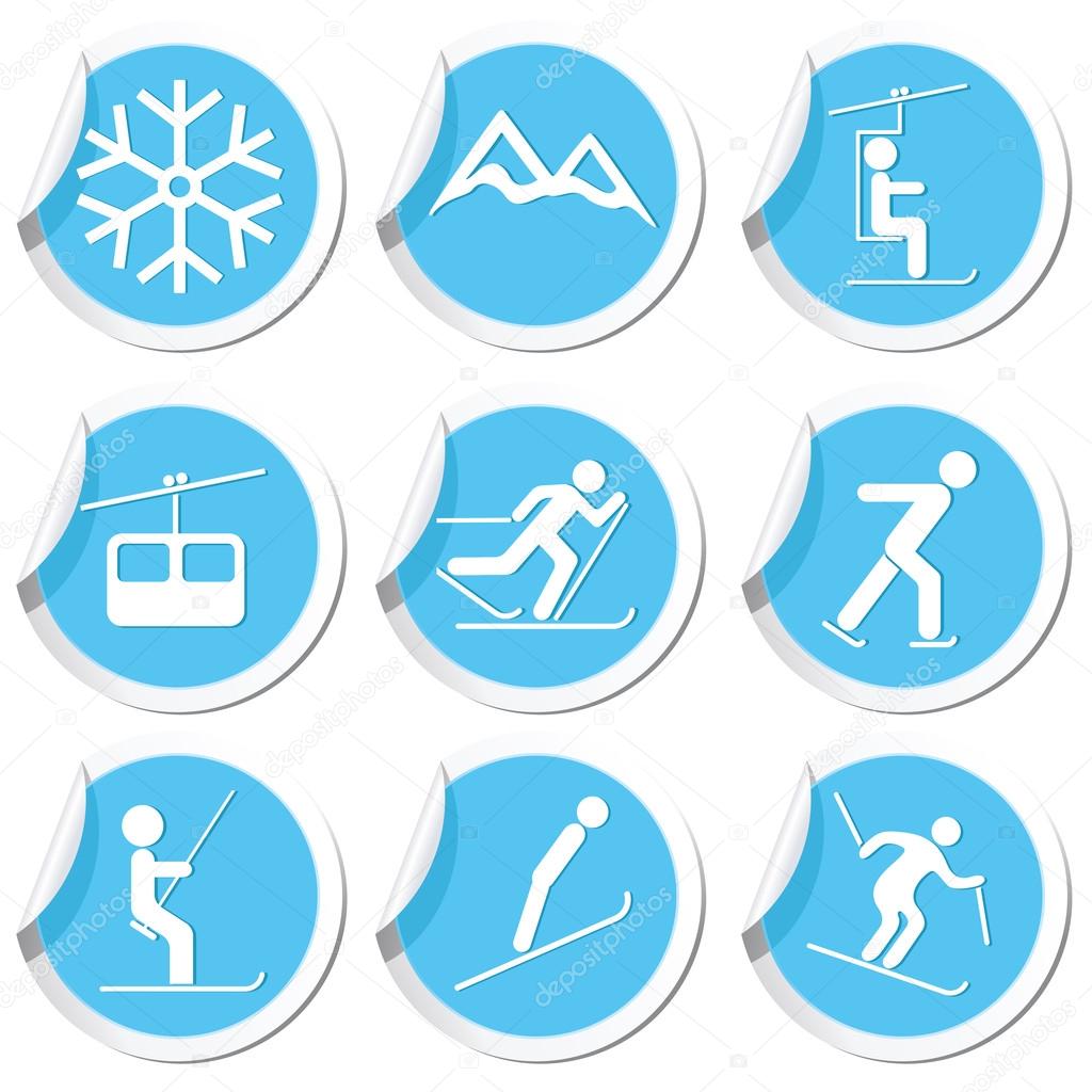 Winter sport icons set.