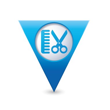 İşaretçi saç salon simge ile göster.