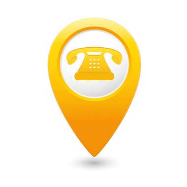 harita göstergesi ile telefon simgesi.