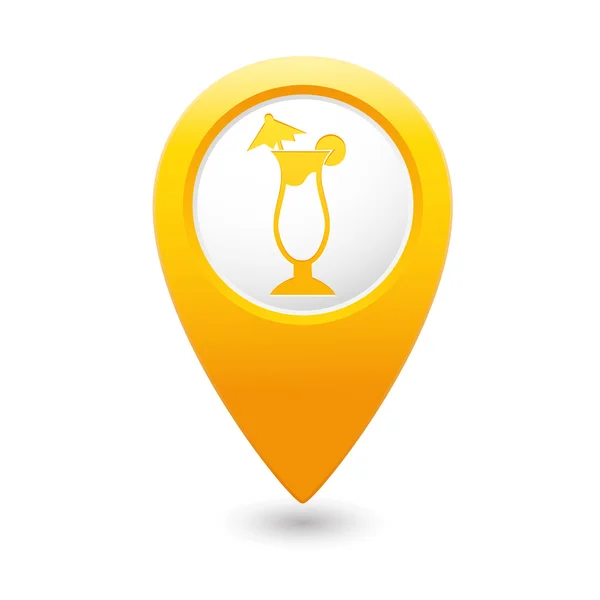 Map pointer with cocktail icon. — Stock Vector