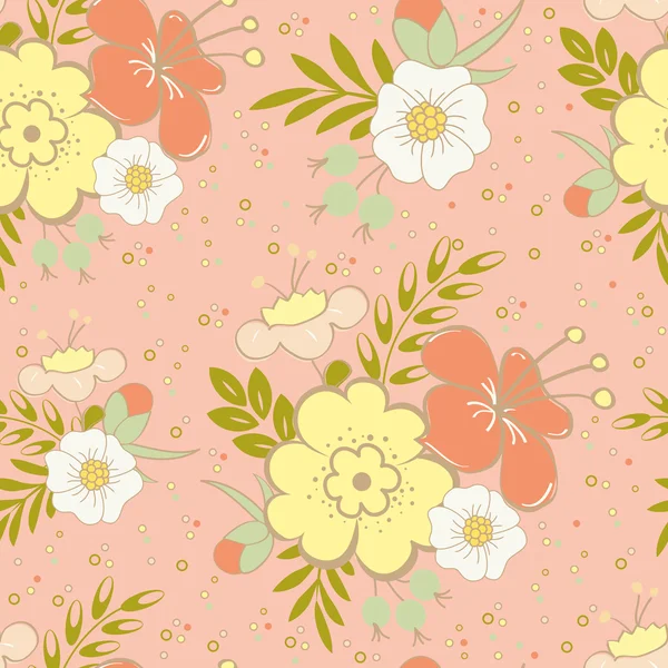 Padrão sem costura com fundo floral . — Vetor de Stock